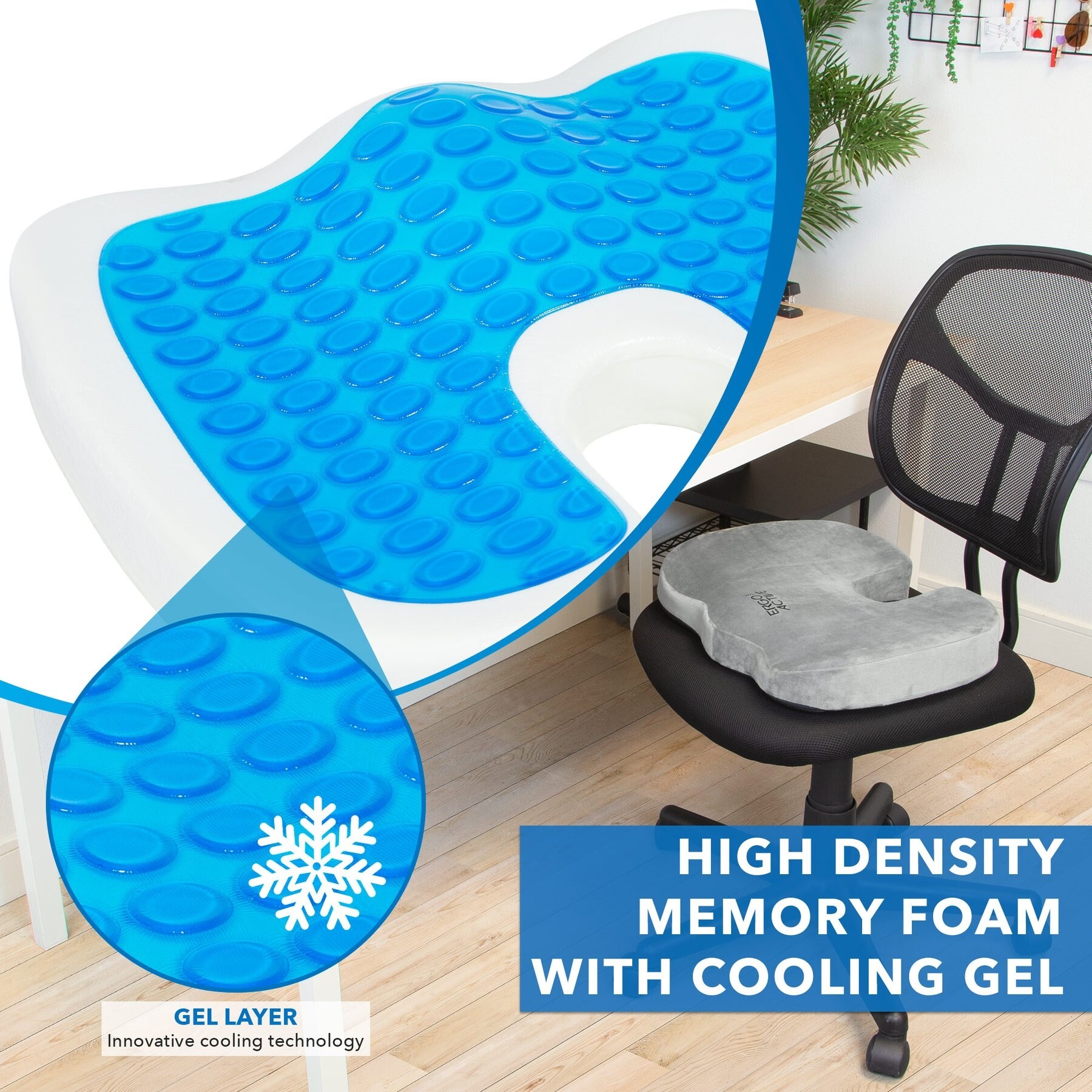 Gel enhanced store seat cushion
